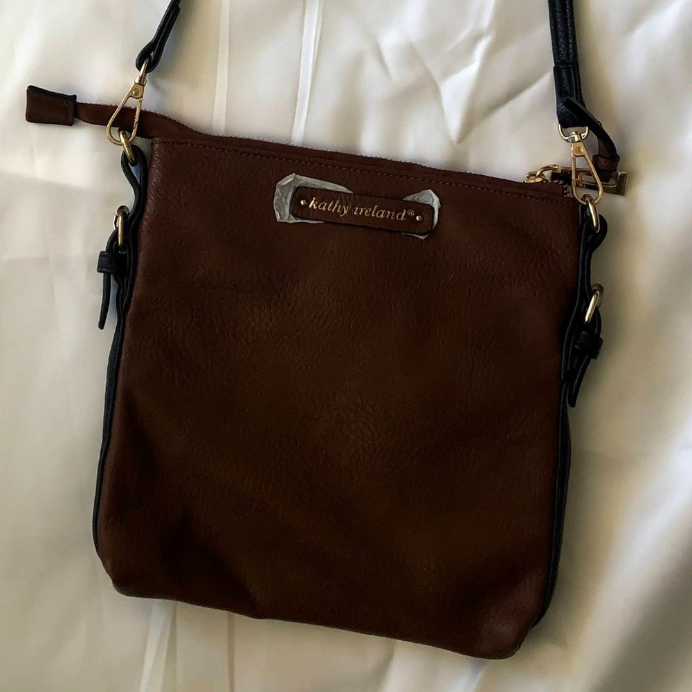 Kathy Ireland Brown and Black Cross Body Bag